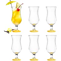 PLATINUX Copas de cóctel 400ml (máx. 470ml) de vidrio Juego (6 piezas) Copas de fiesta Vaso de batido Amarillo grande